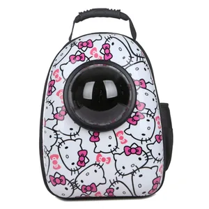 Petsworld Ventilated Outdoors Space Capsule Plastic Oxford Carriage Backpack For Cat Puppy (Blue)