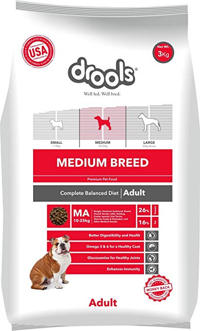 Drools Dry Dog Food Adult Medium Breed 3Kg